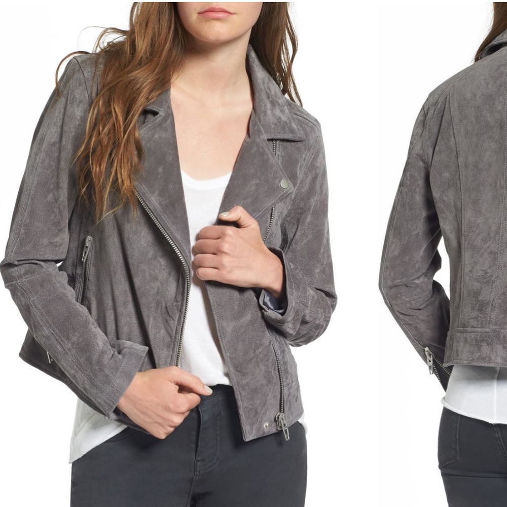 Blank NYC Suede Moto Jacket GREY NWT Never worn